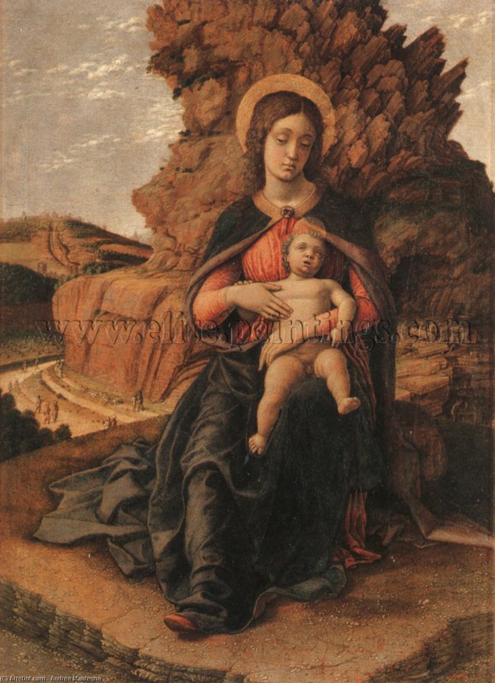 Wikioo.org - The Encyclopedia of Fine Arts - Painting, Artwork by Andrea Mantegna - Madonna and Child, tempera on wood, Galleria