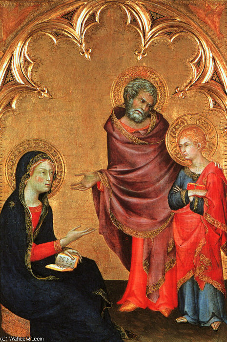 Wikioo.org - The Encyclopedia of Fine Arts - Painting, Artwork by Simone Martini - Christ Discovered in the Temple (The Holy Family), -