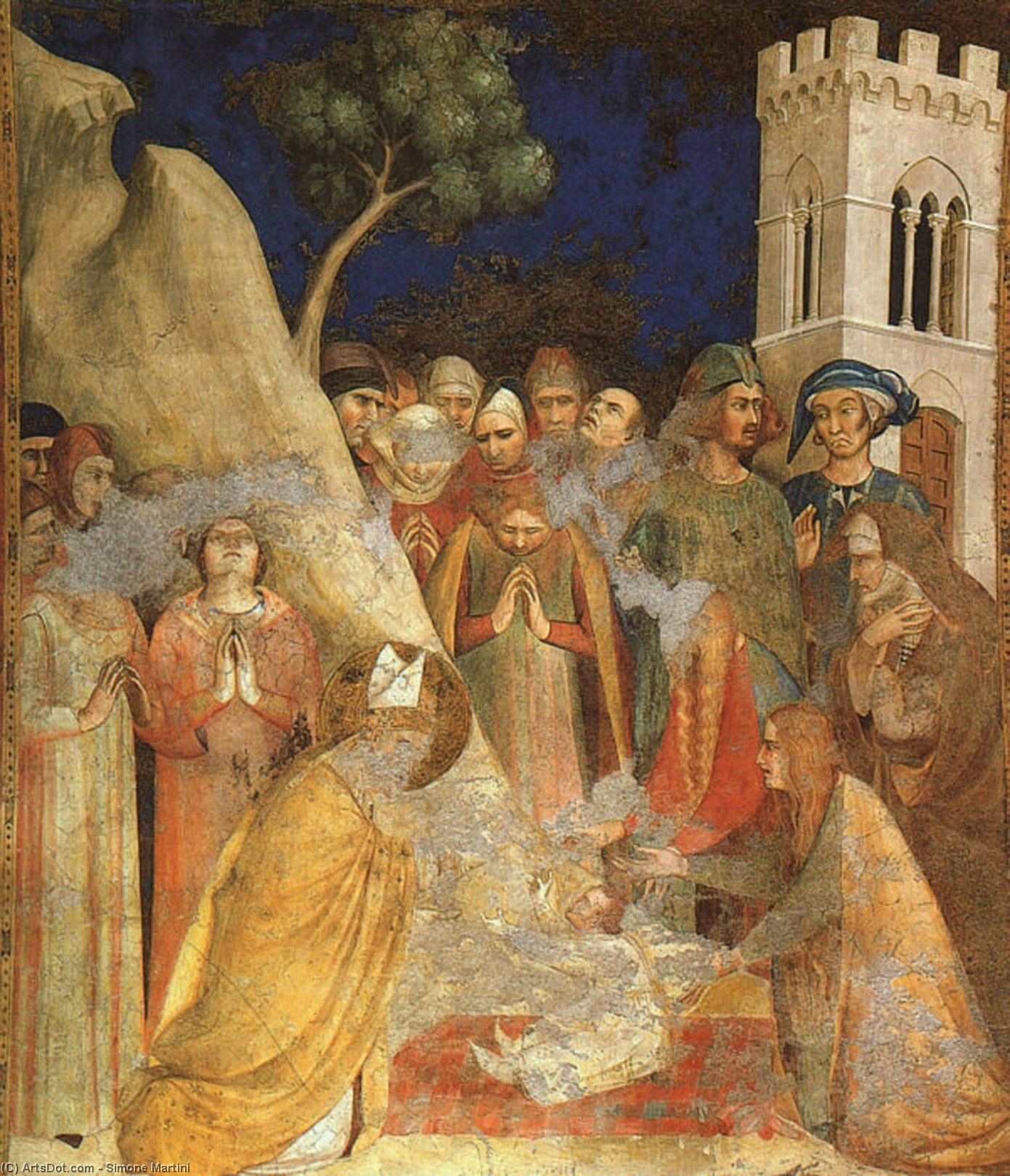 Wikioo.org - The Encyclopedia of Fine Arts - Painting, Artwork by Simone Martini - The Miracle of the Resurrected Child, approx. -