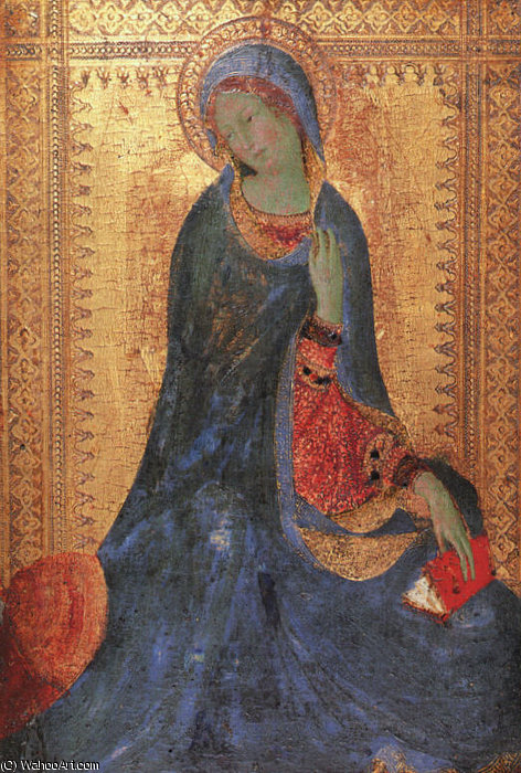 Wikioo.org - The Encyclopedia of Fine Arts - Painting, Artwork by Simone Martini - The Virgin of the Annunciation, 1333, tempera on woo