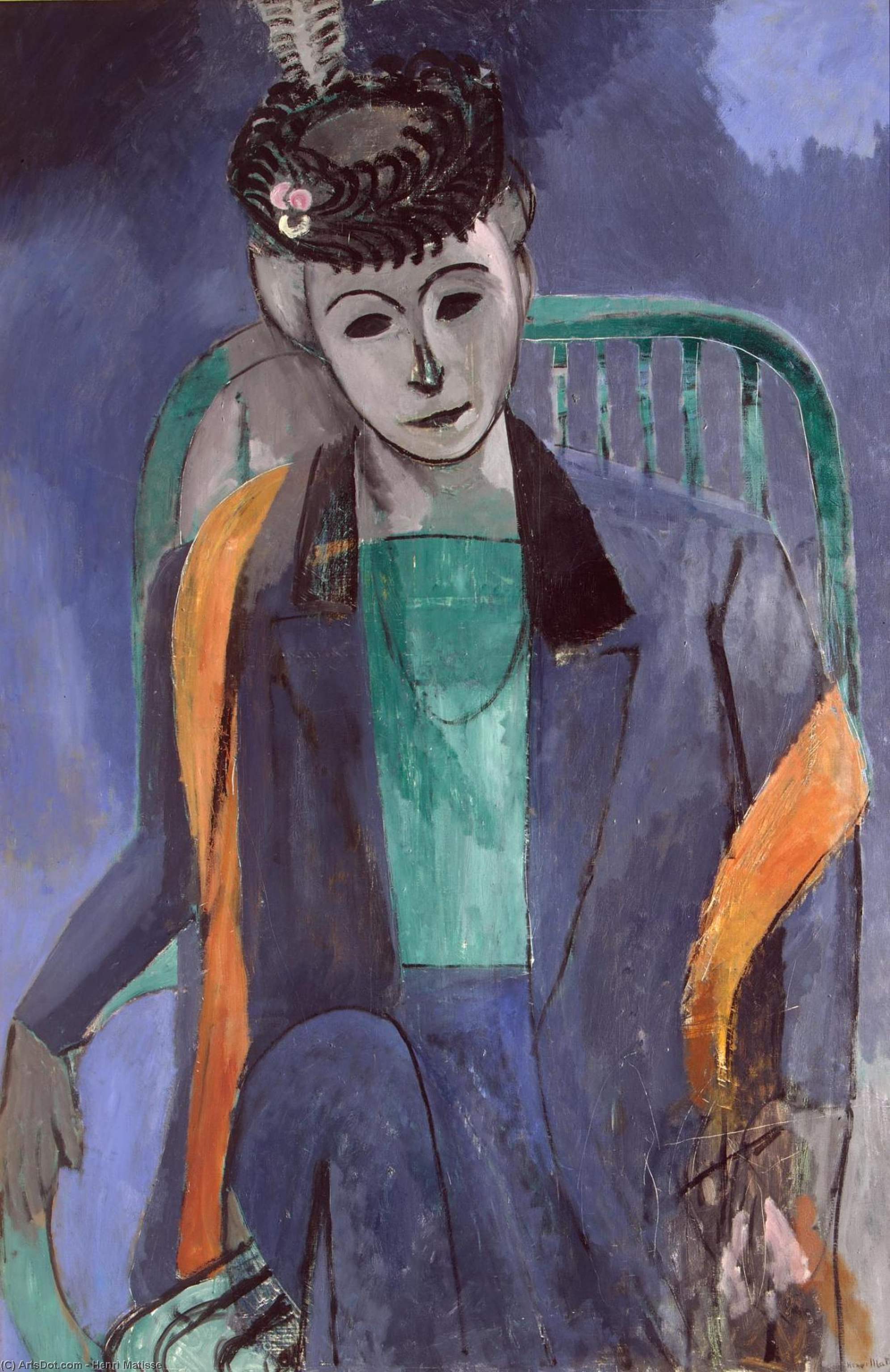 WikiOO.org - Εγκυκλοπαίδεια Καλών Τεχνών - Ζωγραφική, έργα τέχνης Henri Matisse - Portrait of the Artist's Wife, Er
