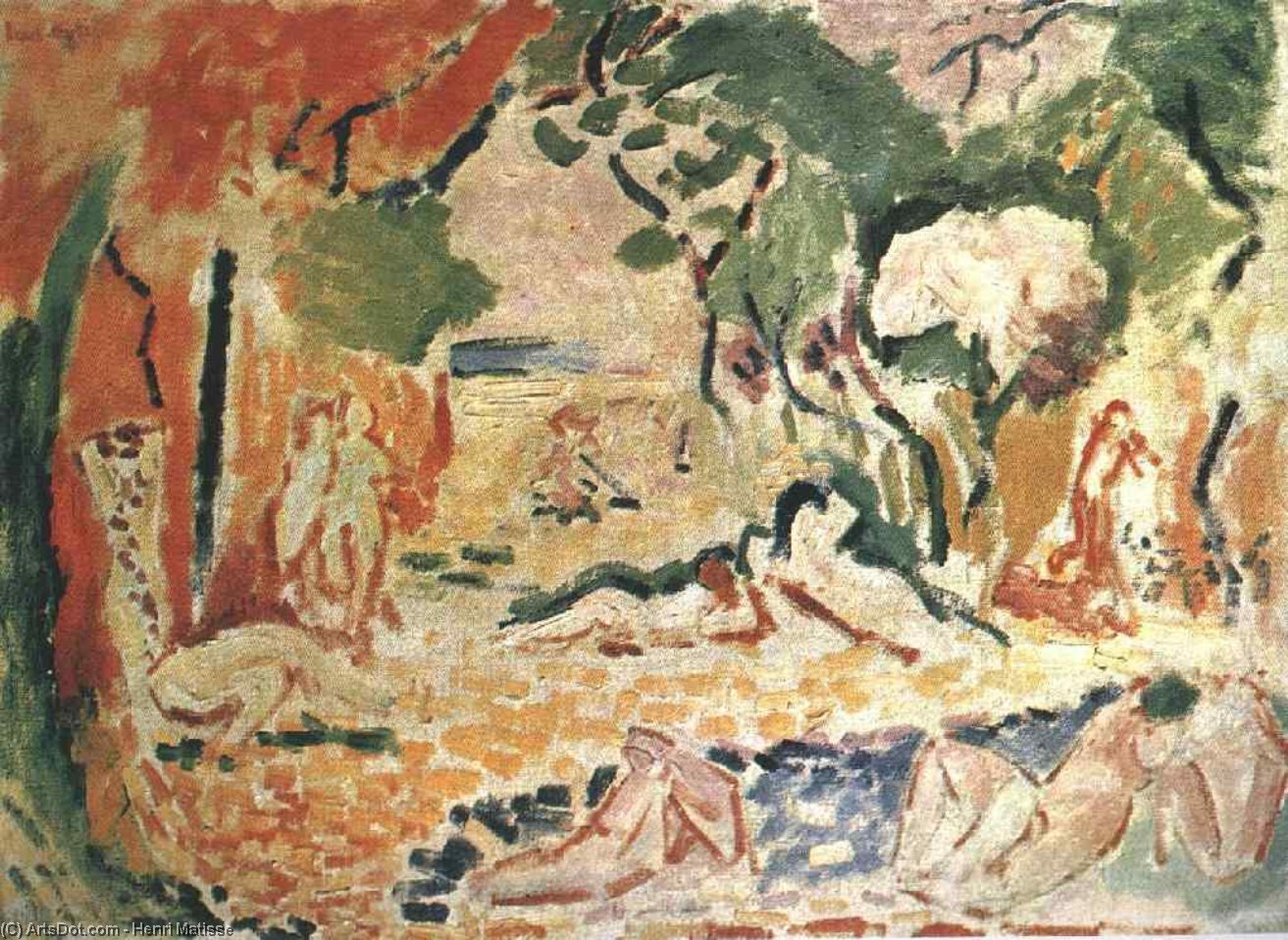 Wikioo.org - Bách khoa toàn thư về mỹ thuật - Vẽ tranh, Tác phẩm nghệ thuật Henri Matisse - Scetch for the 'Joy of life', Private Collecti
