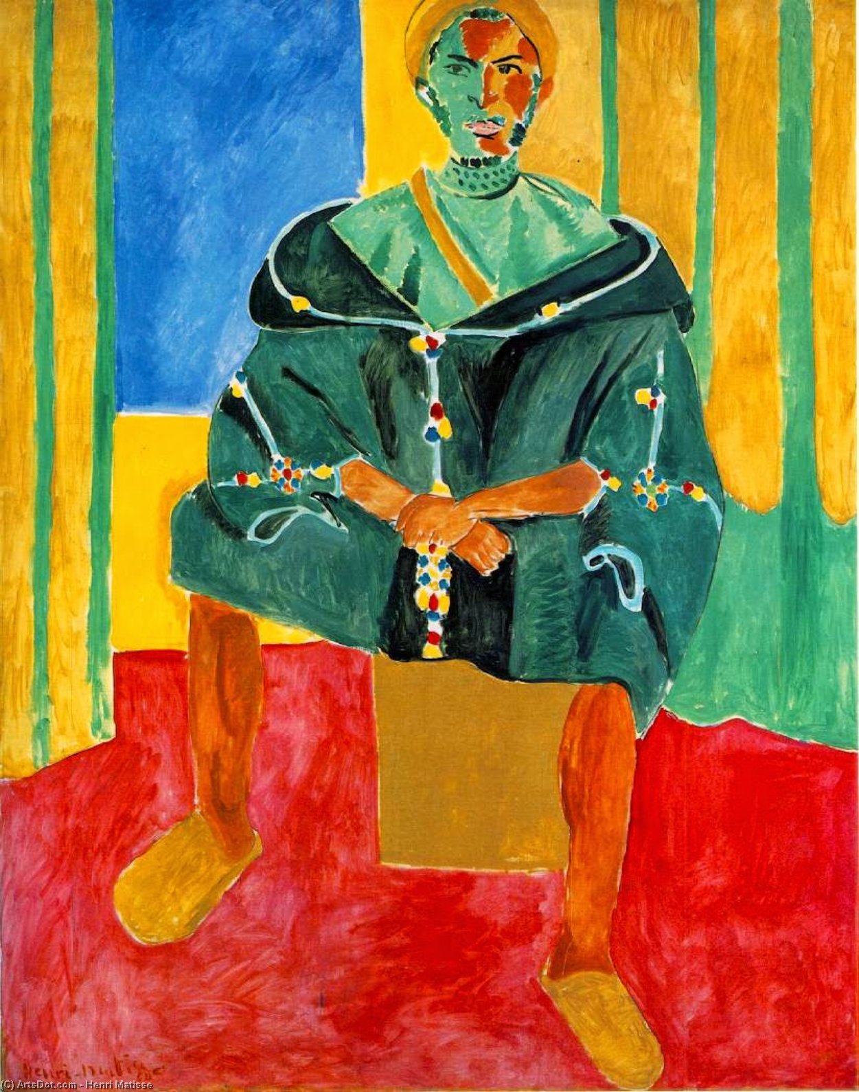 Wikioo.org - The Encyclopedia of Fine Arts - Painting, Artwork by Henri Matisse - Seated Riffian (Le Rifain assis), eller -