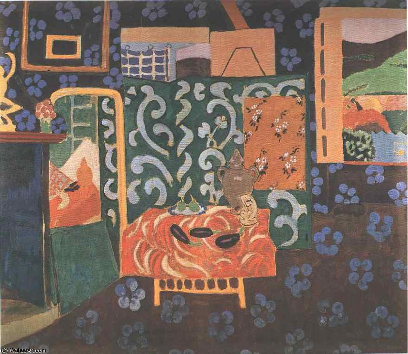 Wikioo.org - สารานุกรมวิจิตรศิลป์ - จิตรกรรม Henri Matisse - Still life with aubergines, Musée de Pienture