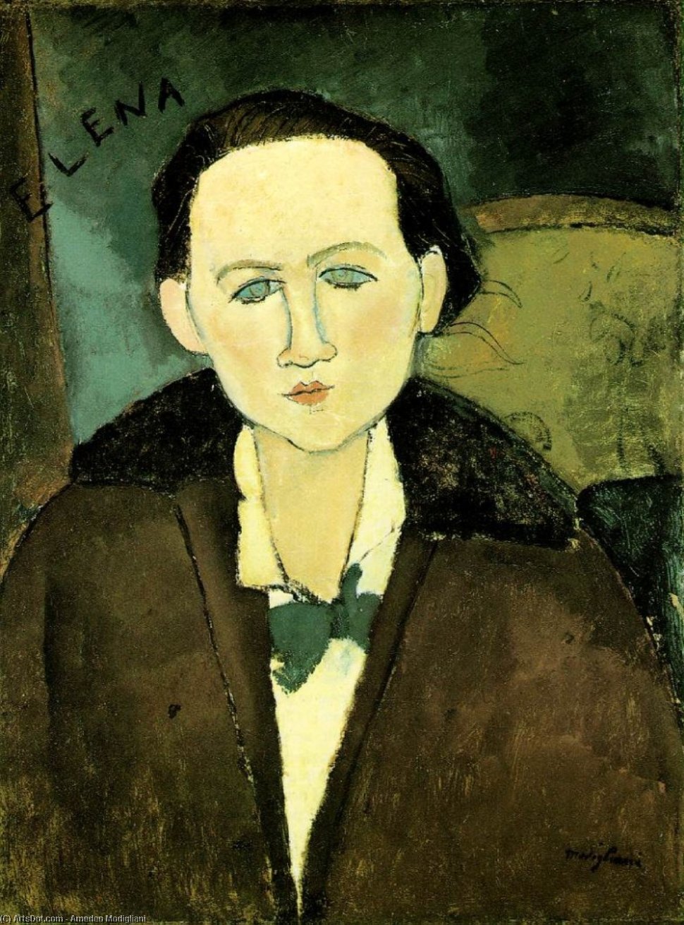 Wikioo.org – La Enciclopedia de las Bellas Artes - Pintura, Obras de arte de Amedeo Modigliani - Pavlowski elena , el phillips