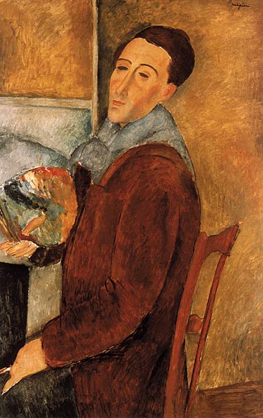 WikiOO.org - Encyclopedia of Fine Arts - Lukisan, Artwork Amedeo Modigliani - Modigliano Self portrait, San Paolo del Brasile,