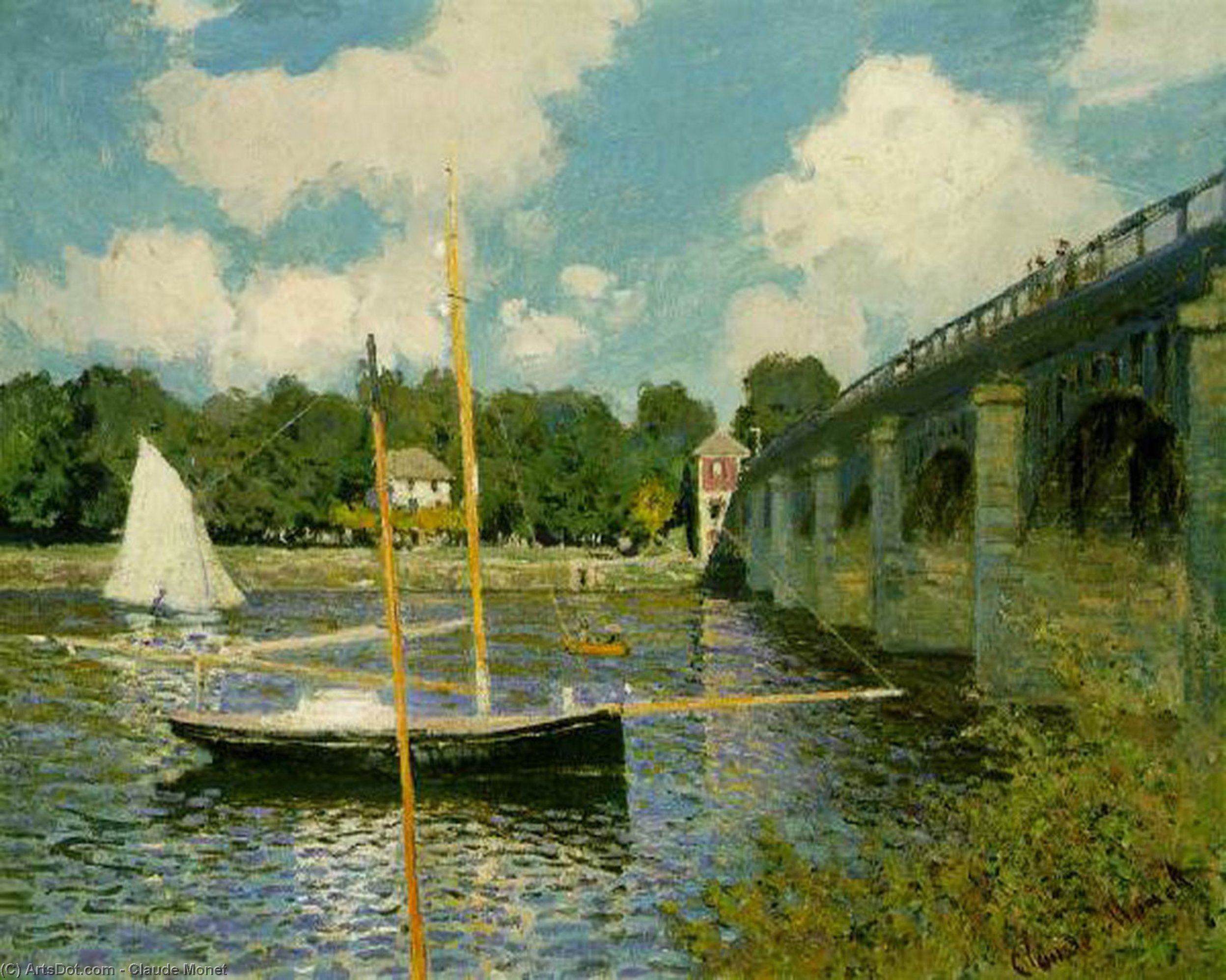 WikiOO.org - Encyclopedia of Fine Arts - Maľba, Artwork Claude Monet - 'The Highway Bridge at Argenteuil'