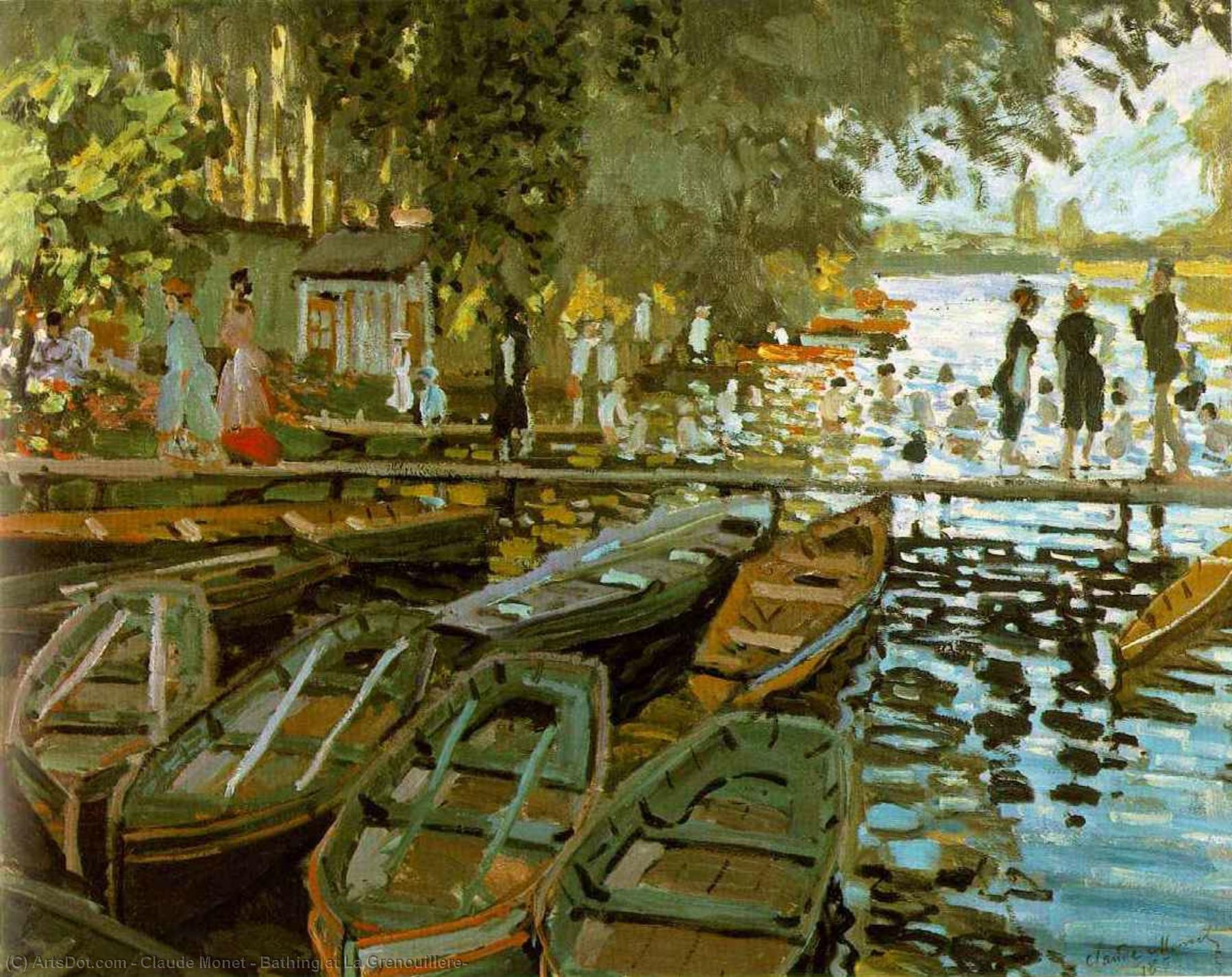 WikiOO.org - Enciclopédia das Belas Artes - Pintura, Arte por Claude Monet - Bathing at La Grenouillere,