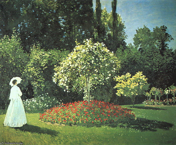 WikiOO.org - Encyclopedia of Fine Arts - Maleri, Artwork Claude Monet - Jeanne-Marguerite Lecadre in the Garden, oil on
