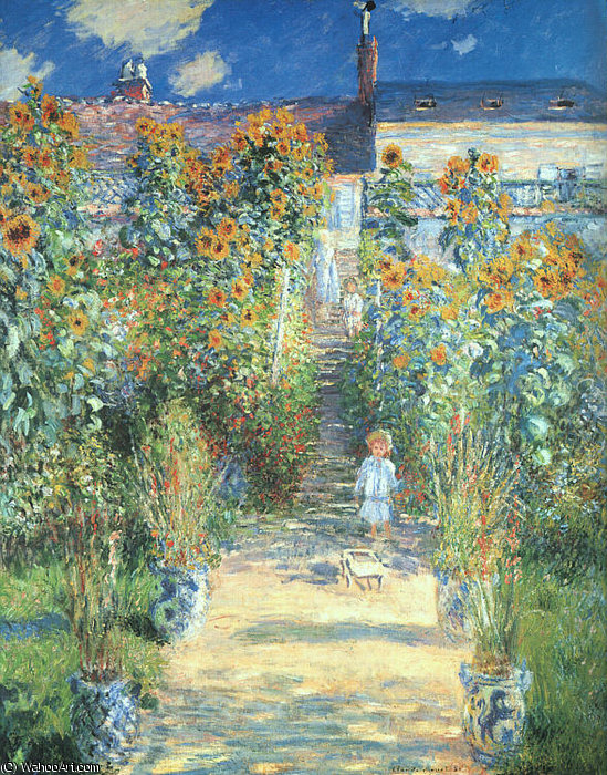 Wikioo.org - The Encyclopedia of Fine Arts - Painting, Artwork by Claude Monet - The Artist's Garden at Vétheuil, oil on canvas,