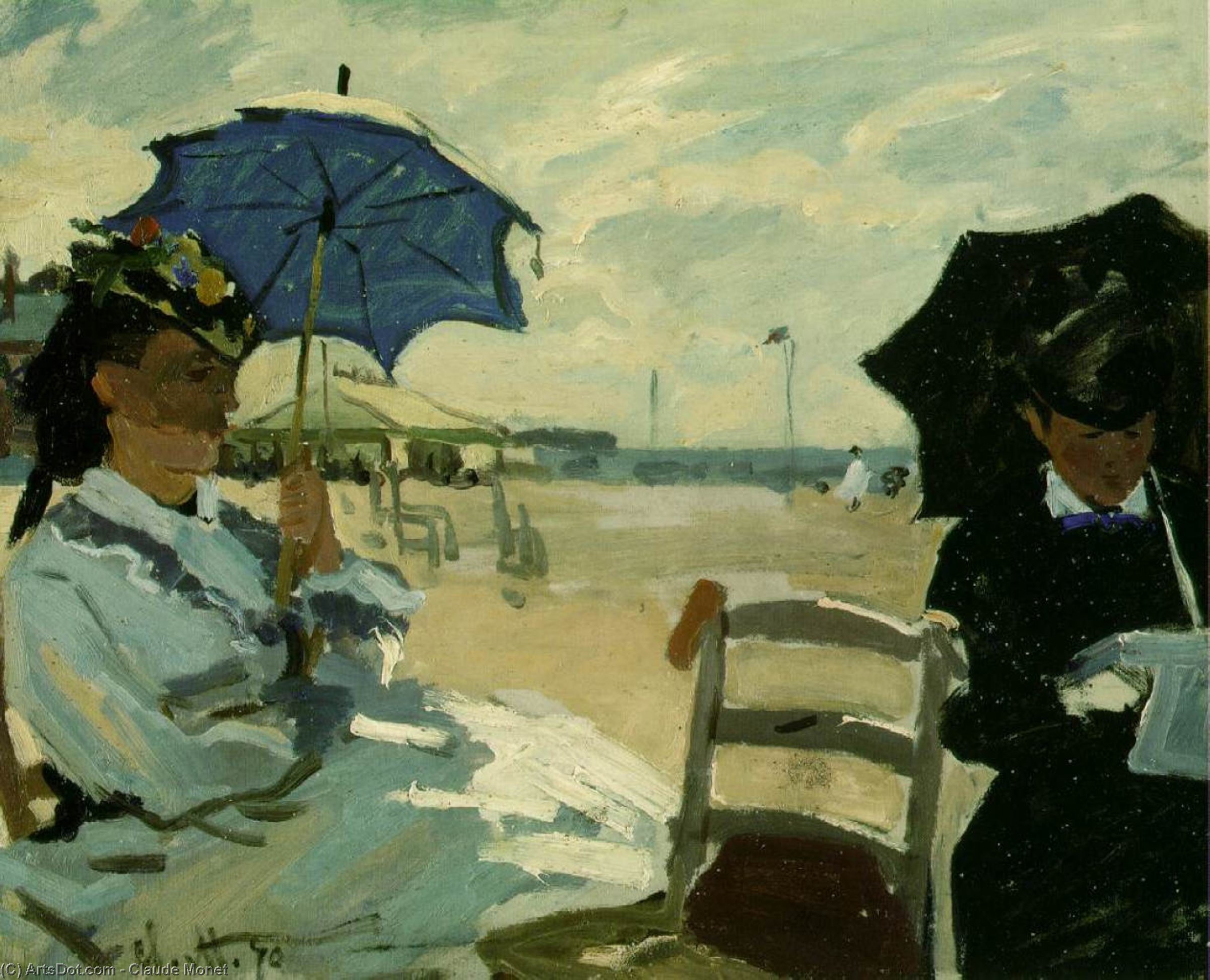 WikiOO.org - Encyclopedia of Fine Arts - Lukisan, Artwork Claude Monet - The Beach at Trouville, NG London