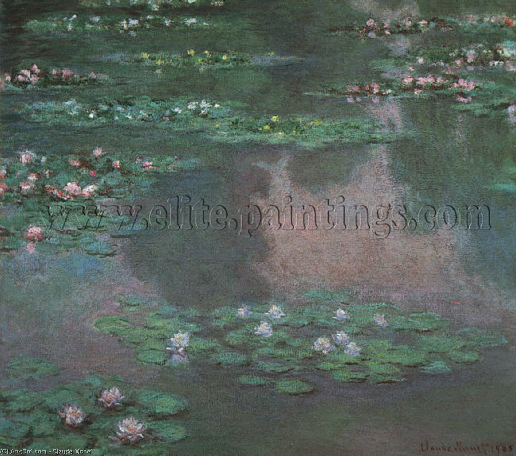 Wikioo.org – L'Enciclopedia delle Belle Arti - Pittura, Opere di Claude Monet - gigli d’acqua Io , olio su tela , Museo di belle ar