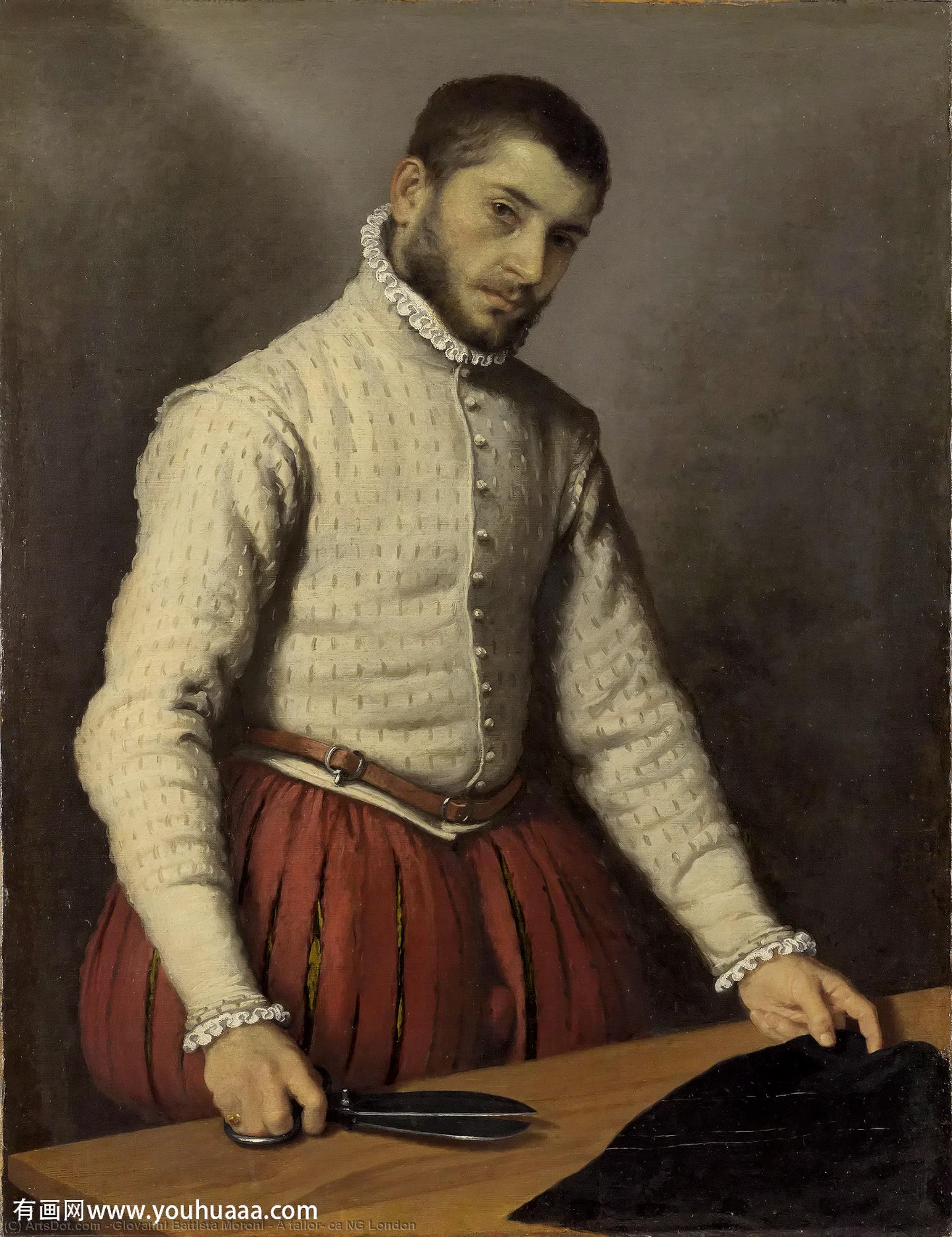WikiOO.org - Enciklopedija dailės - Tapyba, meno kuriniai Giovanni Battista Moroni - A tailor, ca NG London