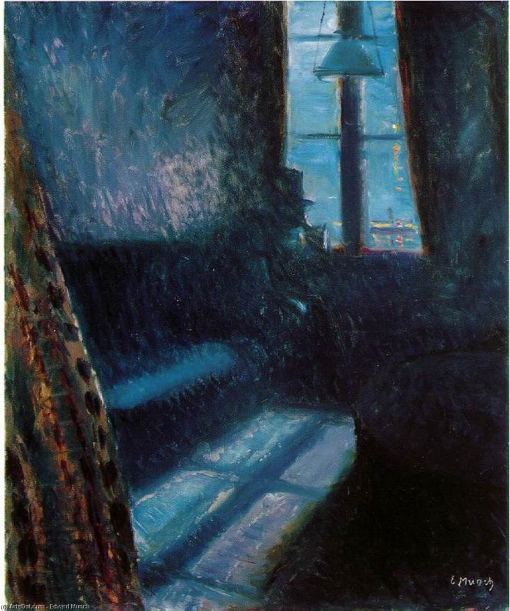 Wikioo.org - Bách khoa toàn thư về mỹ thuật - Vẽ tranh, Tác phẩm nghệ thuật Edvard Munch - Night in St. Cloud