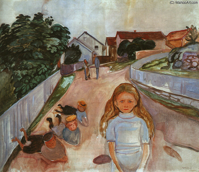 Wikioo.org - สารานุกรมวิจิตรศิลป์ - จิตรกรรม Edvard Munch - Gata i åsgårdstrand rasmus meyer collection, bergen.