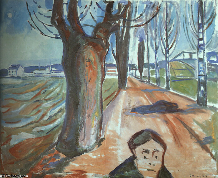 WikiOO.org - Encyclopedia of Fine Arts - Maalaus, taideteos Edvard Munch - Mördaren i gränden munch museum, oslo