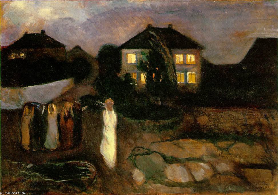 Wikoo.org - موسوعة الفنون الجميلة - اللوحة، العمل الفني Edvard Munch - The Storm Moma NY