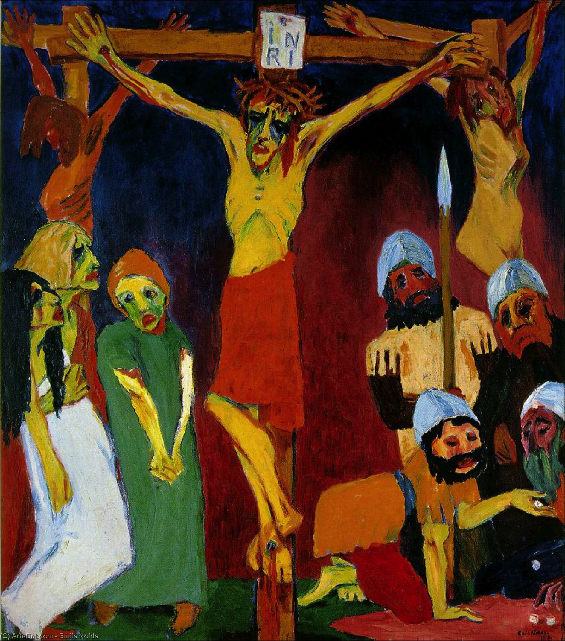 WikiOO.org - Encyclopedia of Fine Arts - Maleri, Artwork Emile Nolde - Crucifixion,