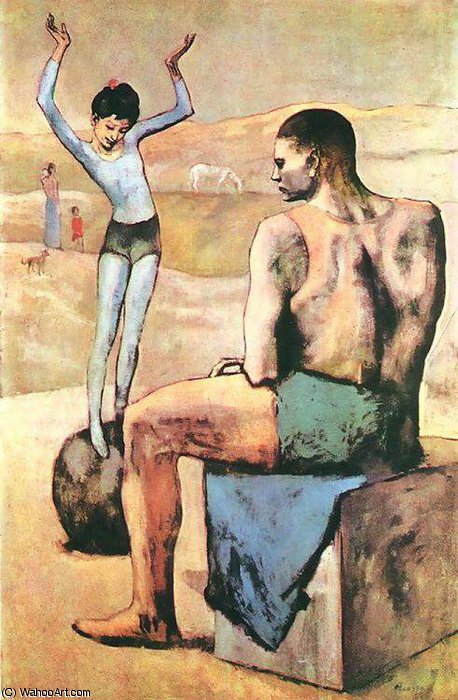 Wikioo.org - The Encyclopedia of Fine Arts - Painting, Artwork by Pablo Picasso - Acrobate et sa balle