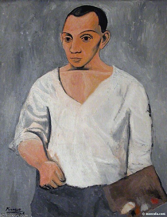 Wikioo.org – L'Encyclopédie des Beaux Arts - Peinture, Oeuvre de Pablo Picasso - Autoportrait un la palette