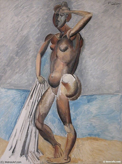 WikiOO.org - Encyclopedia of Fine Arts - Maľba, Artwork Pablo Picasso - Femme nue au bord de la mer