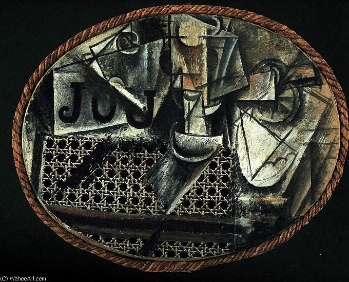 Wikioo.org - สารานุกรมวิจิตรศิลป์ - จิตรกรรม Pablo Picasso - Nature morte a la chaise canee