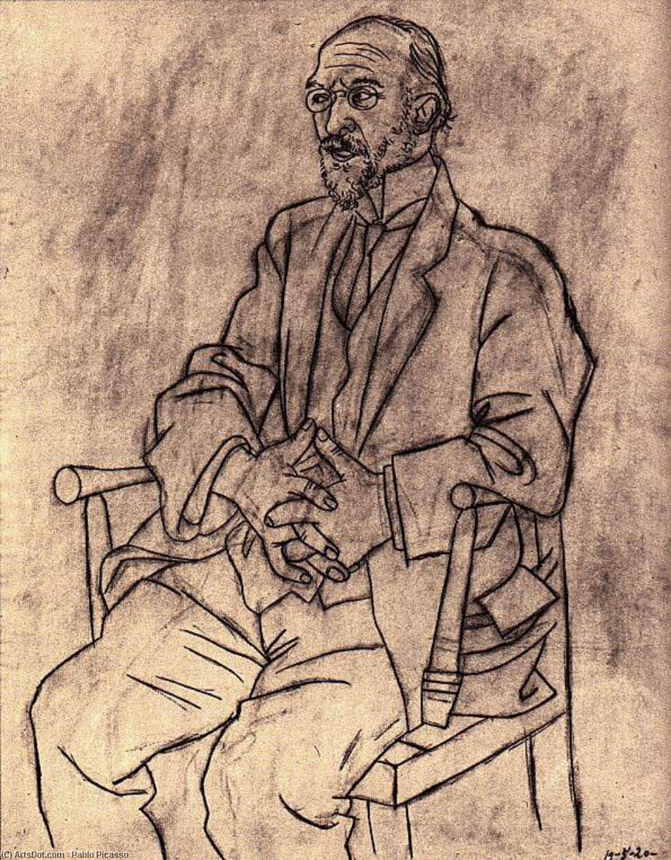 Wikioo.org – La Enciclopedia de las Bellas Artes - Pintura, Obras de arte de Pablo Picasso - Botas retrato d'Erik Satie