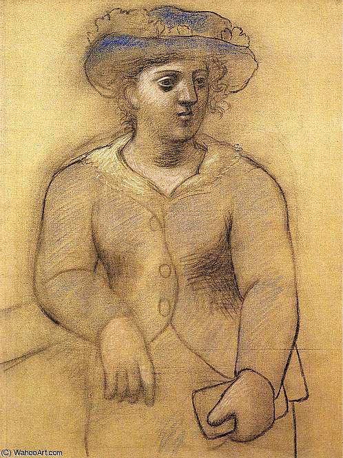 WikiOO.org - Εγκυκλοπαίδεια Καλών Τεχνών - Ζωγραφική, έργα τέχνης Pablo Picasso - Femme au chapeau