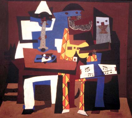 Wikioo.org - The Encyclopedia of Fine Arts - Painting, Artwork by Pablo Picasso - Los tres músicos