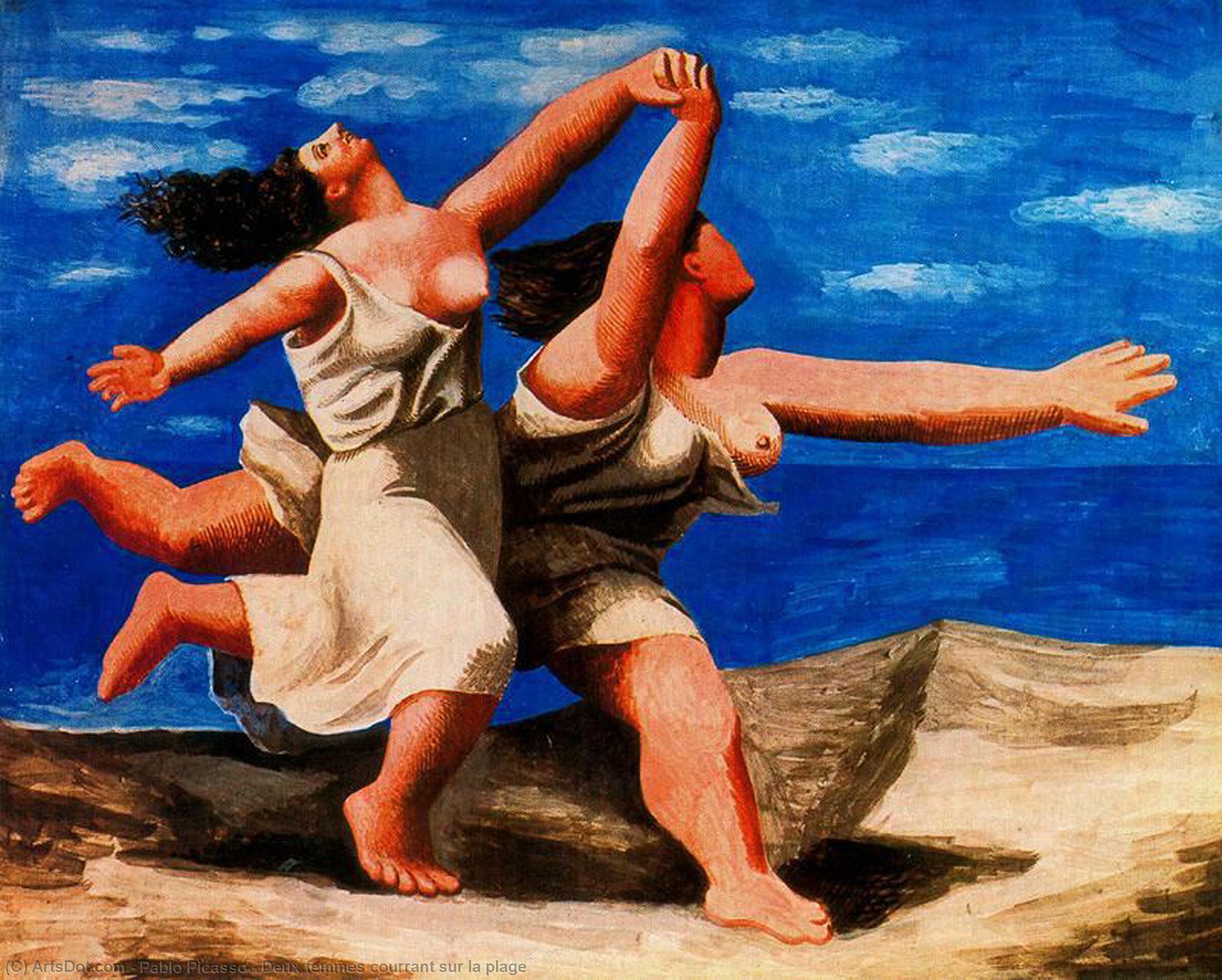 Wikioo.org - The Encyclopedia of Fine Arts - Painting, Artwork by Pablo Picasso - Deux femmes courrant sur la plage