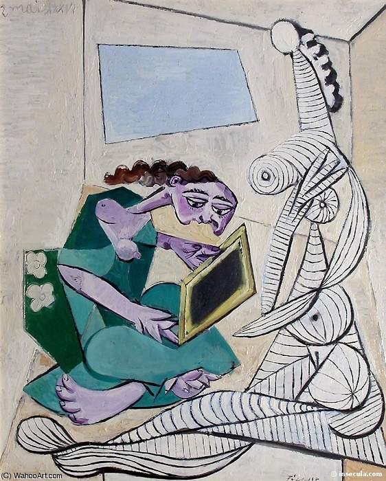 Wikioo.org - The Encyclopedia of Fine Arts - Painting, Artwork by Pablo Picasso - Femme dans un interieur