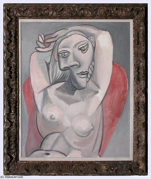 Wikoo.org - موسوعة الفنون الجميلة - اللوحة، العمل الفني Pablo Picasso - Femme au fauteuil rouge
