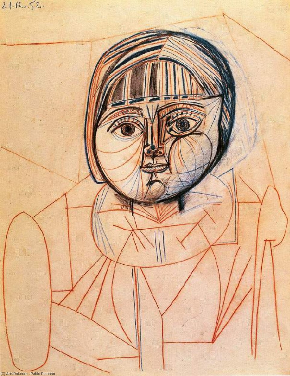 Wikioo.org – La Enciclopedia de las Bellas Artes - Pintura, Obras de arte de Pablo Picasso - Botas retrato delaware Paloma