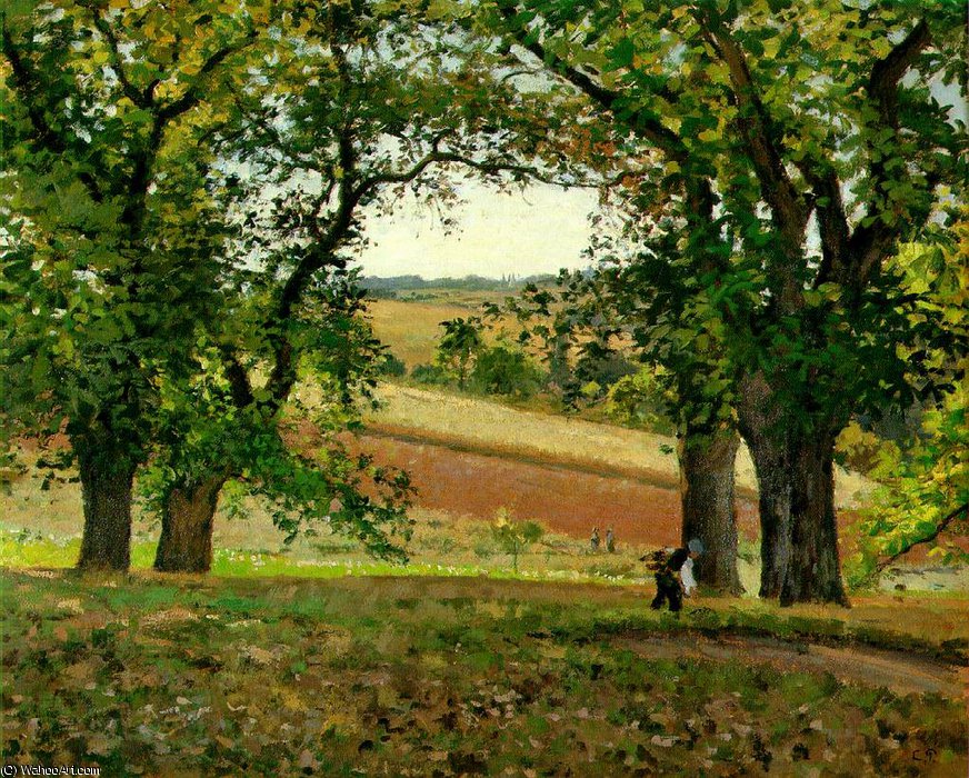 Wikioo.org - The Encyclopedia of Fine Arts - Painting, Artwork by Camille Pissarro - Les chataigniers a Osny, ca Private