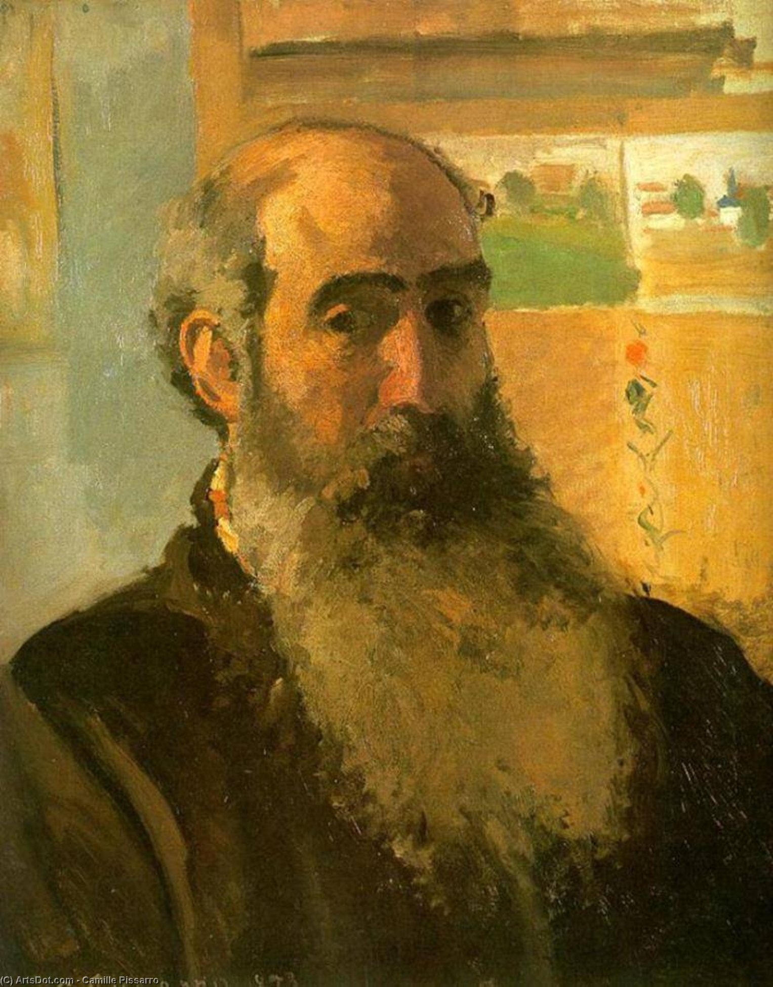 Wikioo.org - The Encyclopedia of Fine Arts - Painting, Artwork by Camille Pissarro - Self-Portrait, Musée d'Orsay, Paris.