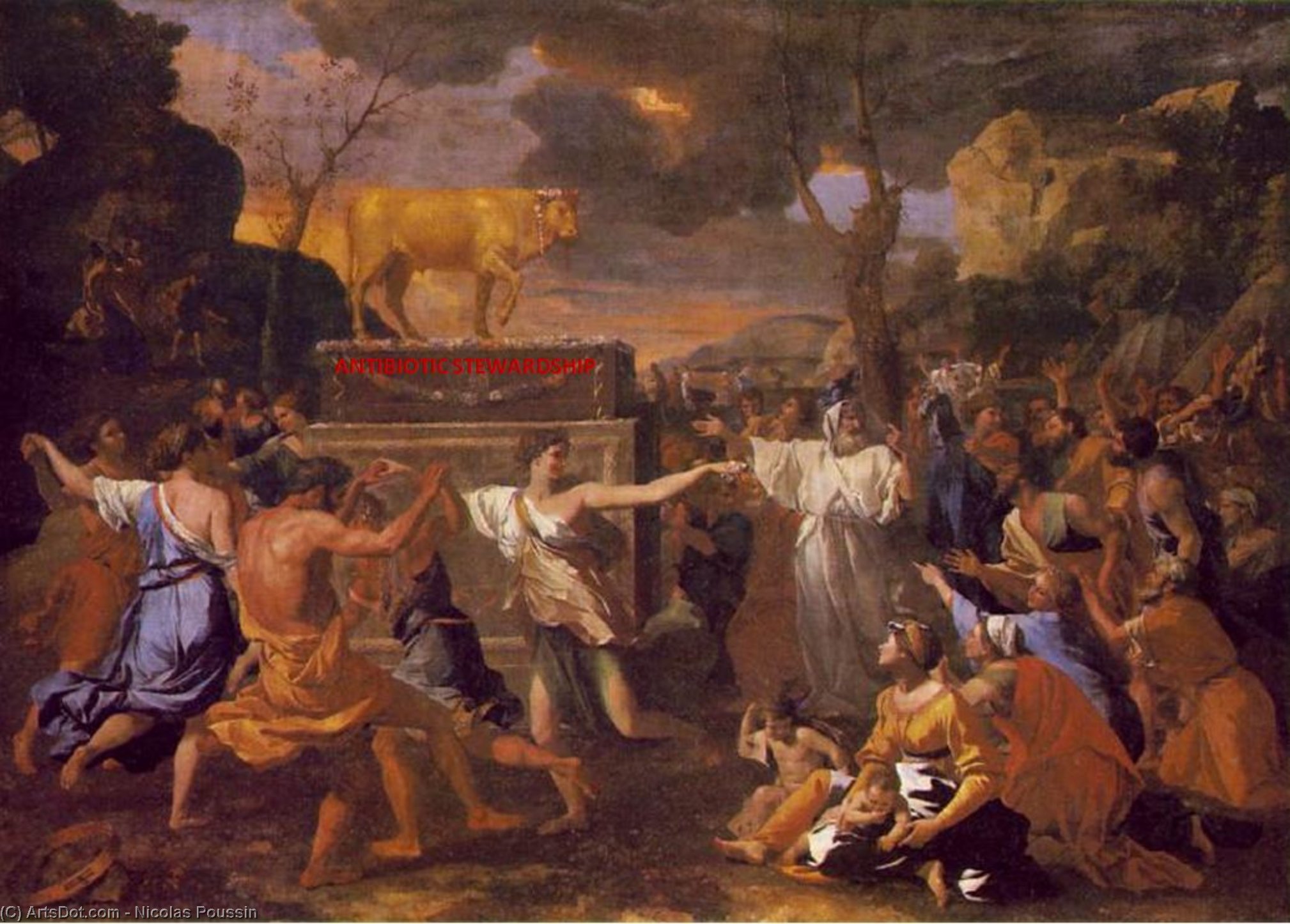 Wikioo.org - The Encyclopedia of Fine Arts - Painting, Artwork by Nicolas Poussin - The adoration of the golden calf ng london