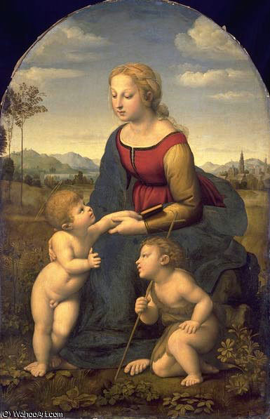 Wikioo.org - The Encyclopedia of Fine Arts - Painting, Artwork by Raphael (Raffaello Sanzio Da Urbino) - Raffaelo madonna with child and st. john the baptist, louvre
