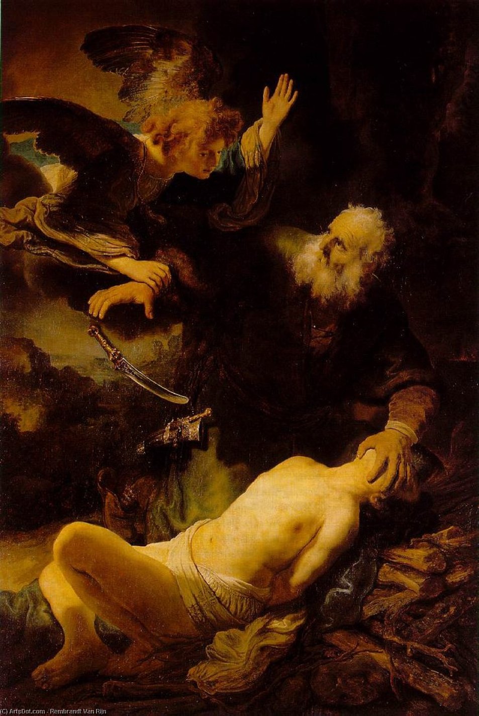Wikioo.org - The Encyclopedia of Fine Arts - Painting, Artwork by Rembrandt Van Rijn - The Sacrifice of Isaac