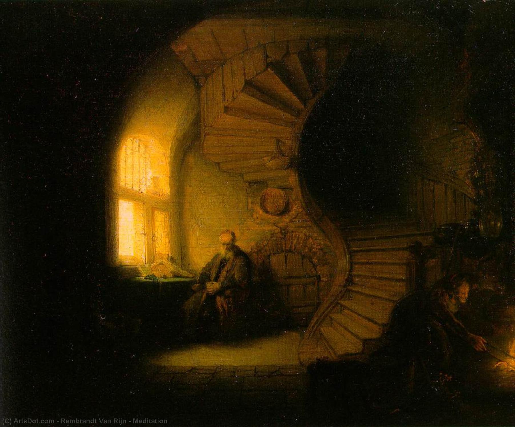 Wikioo.org - The Encyclopedia of Fine Arts - Painting, Artwork by Rembrandt Van Rijn - Meditation