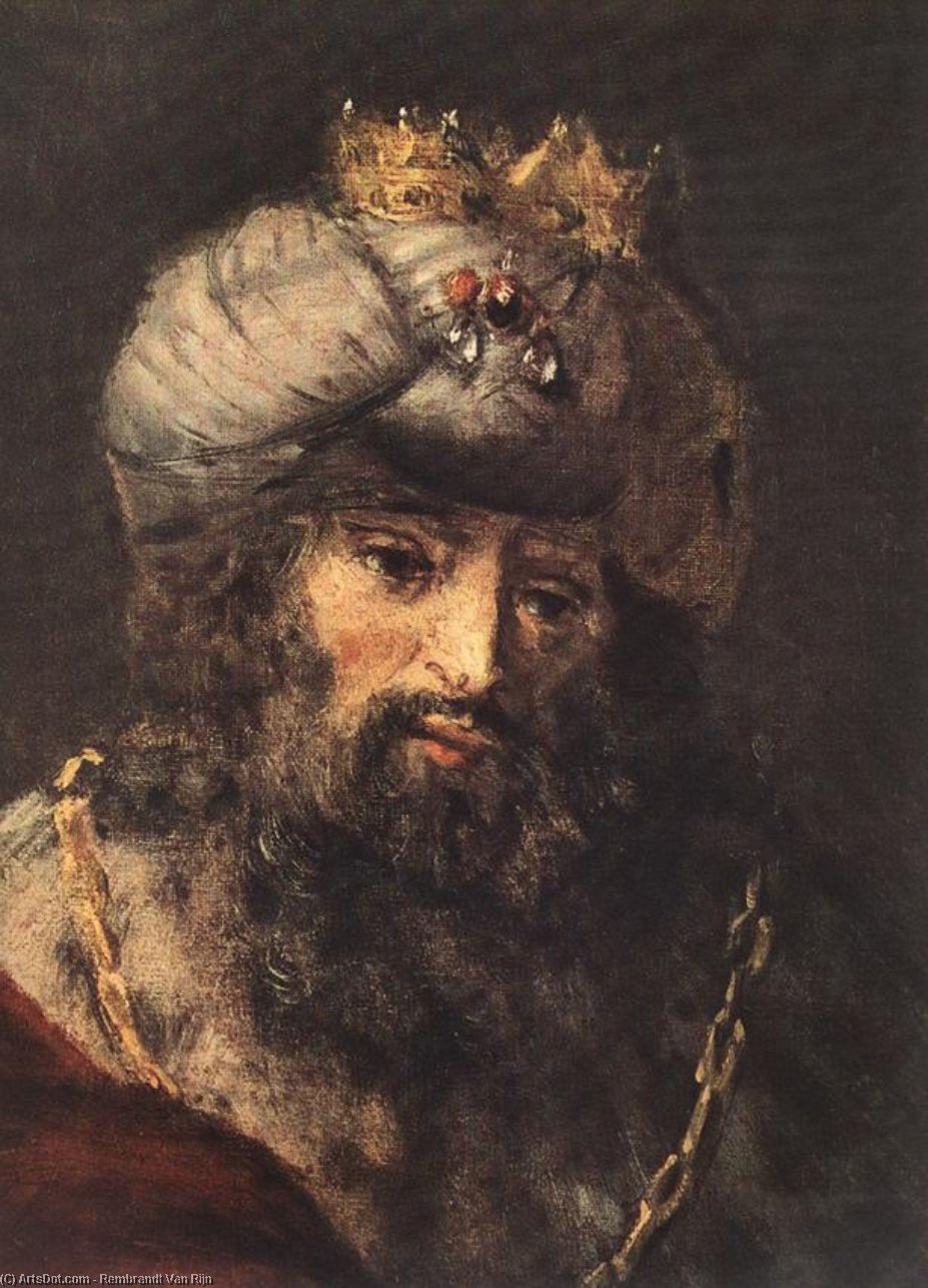 Wikioo.org - Die Enzyklopädie bildender Kunst - Malerei, Kunstwerk von Rembrandt Van Rijn - David und uriah detalj 2 eremitaget