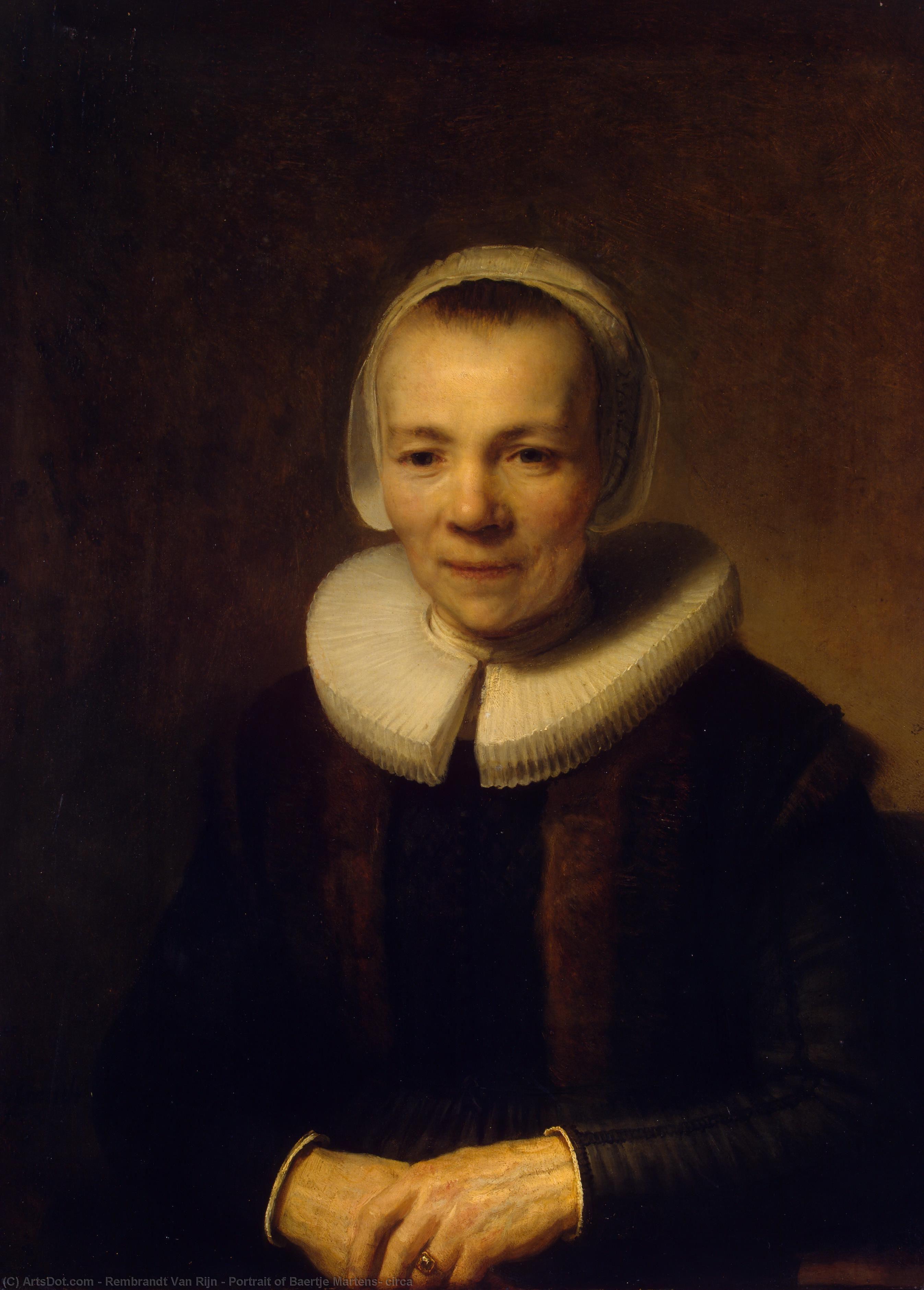 Wikioo.org – L'Enciclopedia delle Belle Arti - Pittura, Opere di Rembrandt Van Rijn - Ritratto baertje martens , intorno al