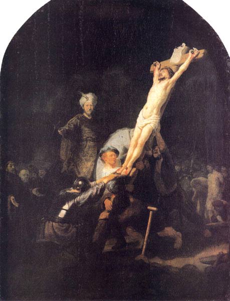 WikiOO.org - Encyclopedia of Fine Arts - Malba, Artwork Rembrandt Van Rijn - Resandet av korset monaco, alte pinakothek
