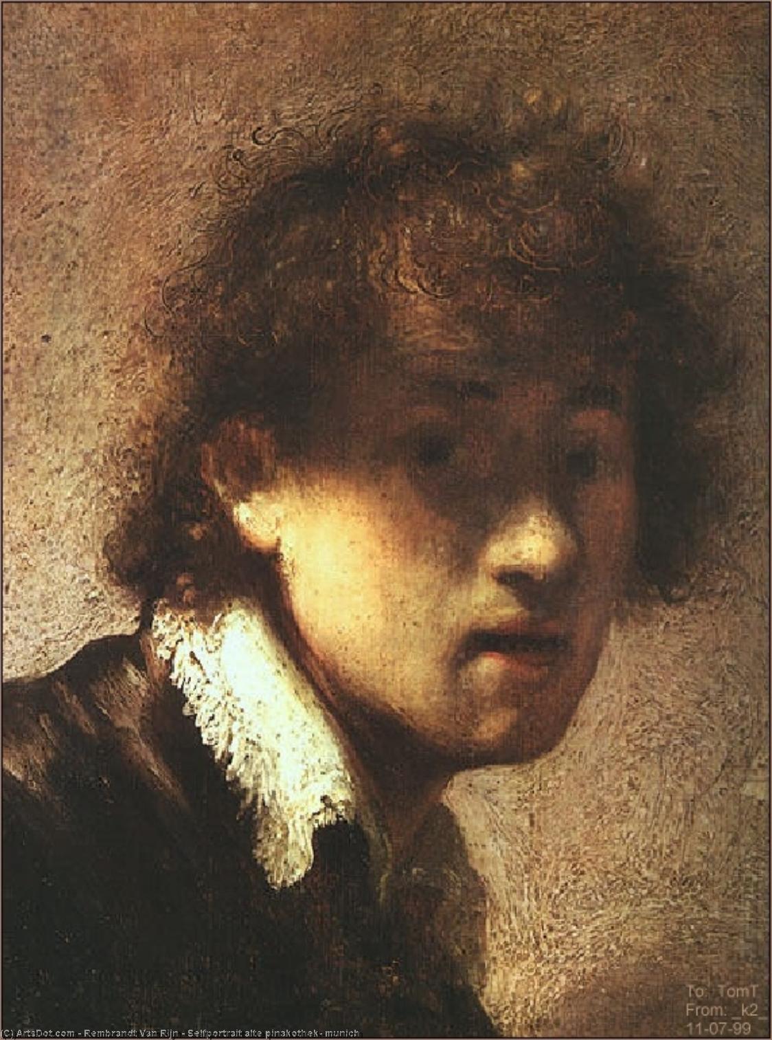 WikiOO.org – 美術百科全書 - 繪畫，作品 Rembrandt Van Rijn - Selfportrait 老绘画陈列馆 , 慕尼黑