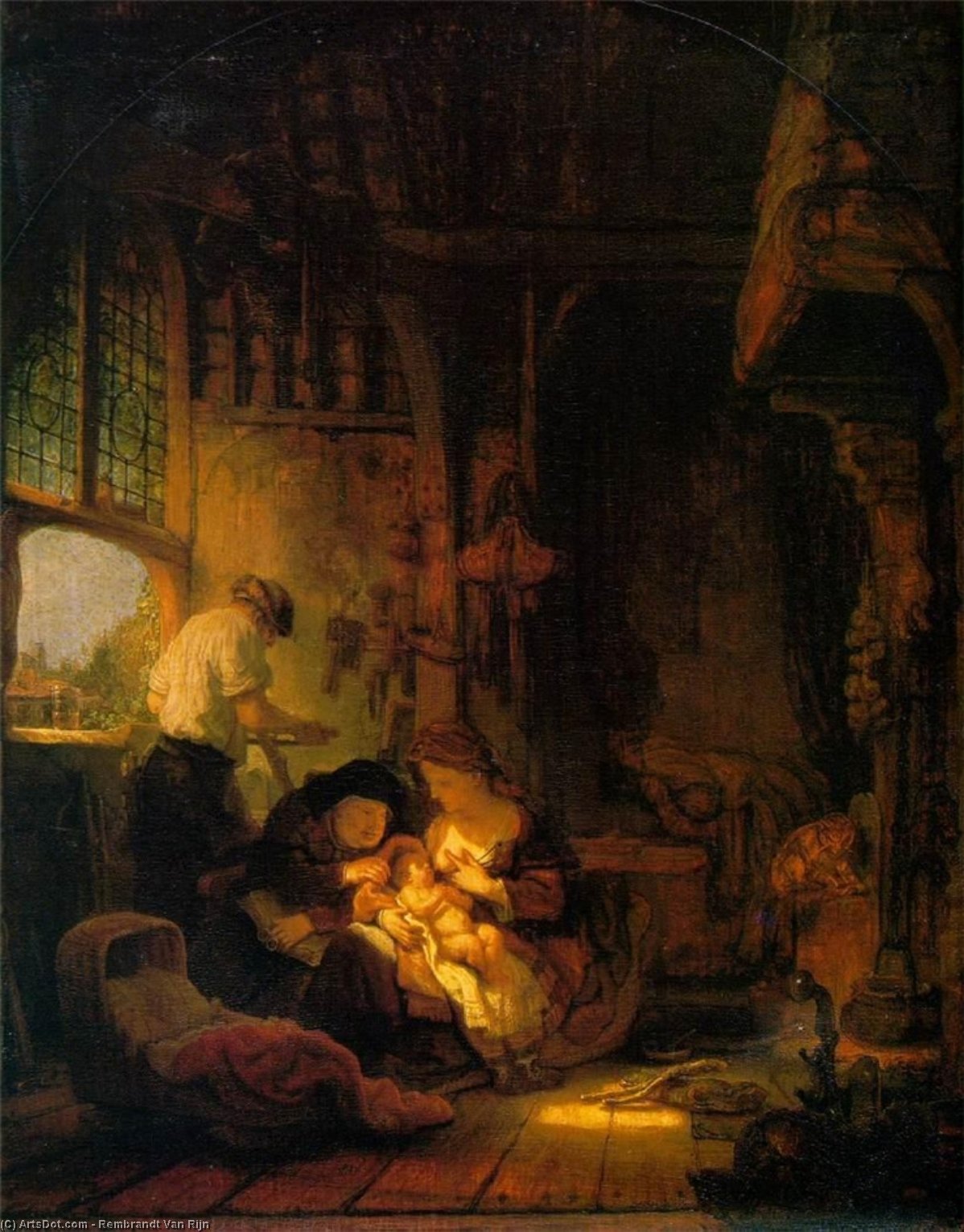 Wikioo.org - The Encyclopedia of Fine Arts - Painting, Artwork by Rembrandt Van Rijn - The holy family musee du louvre, paris