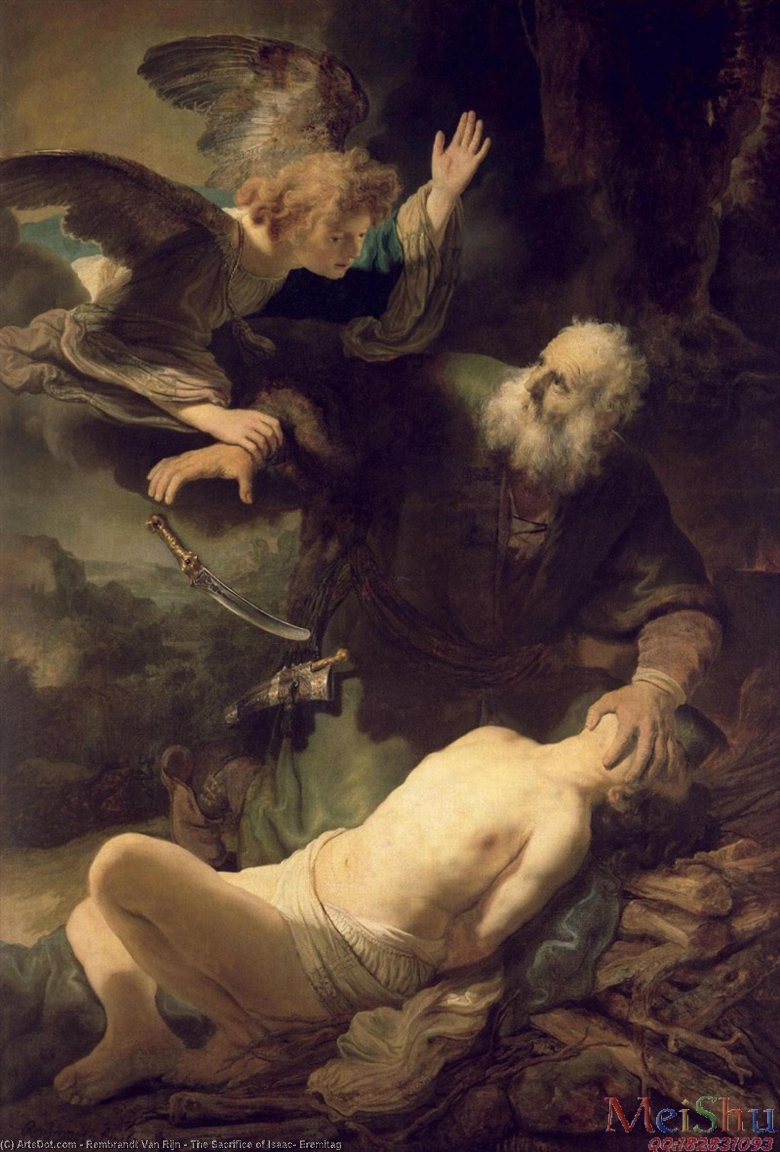 Wikioo.org – L'Enciclopedia delle Belle Arti - Pittura, Opere di Rembrandt Van Rijn - il sacrificio di isaac , Eremitag