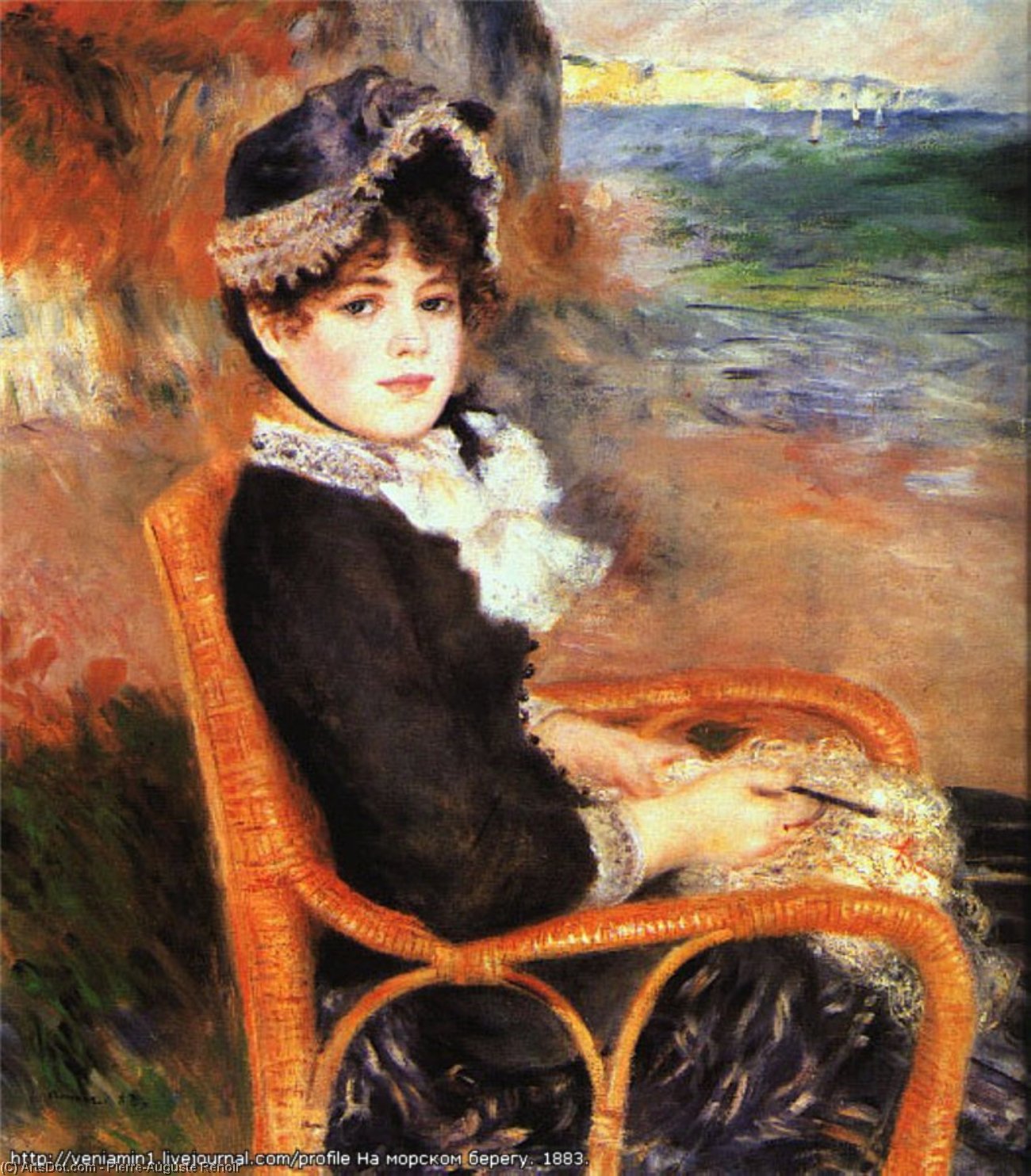 Wikioo.org – La Enciclopedia de las Bellas Artes - Pintura, Obras de arte de Pierre-Auguste Renoir - Por la orilla del mar el  Metropolitana  museo  todaclasede  arte
