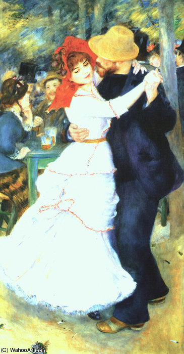 Wikoo.org - موسوعة الفنون الجميلة - اللوحة، العمل الفني Pierre-Auguste Renoir - Dance at Bougival, oil on canvas, Museum of Fin