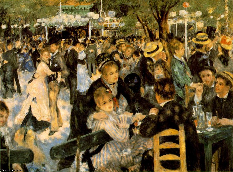 Wikioo.org – La Enciclopedia de las Bellas Artes - Pintura, Obras de arte de Pierre-Auguste Renoir - le moulin delaware la Galette , Museo d'Or