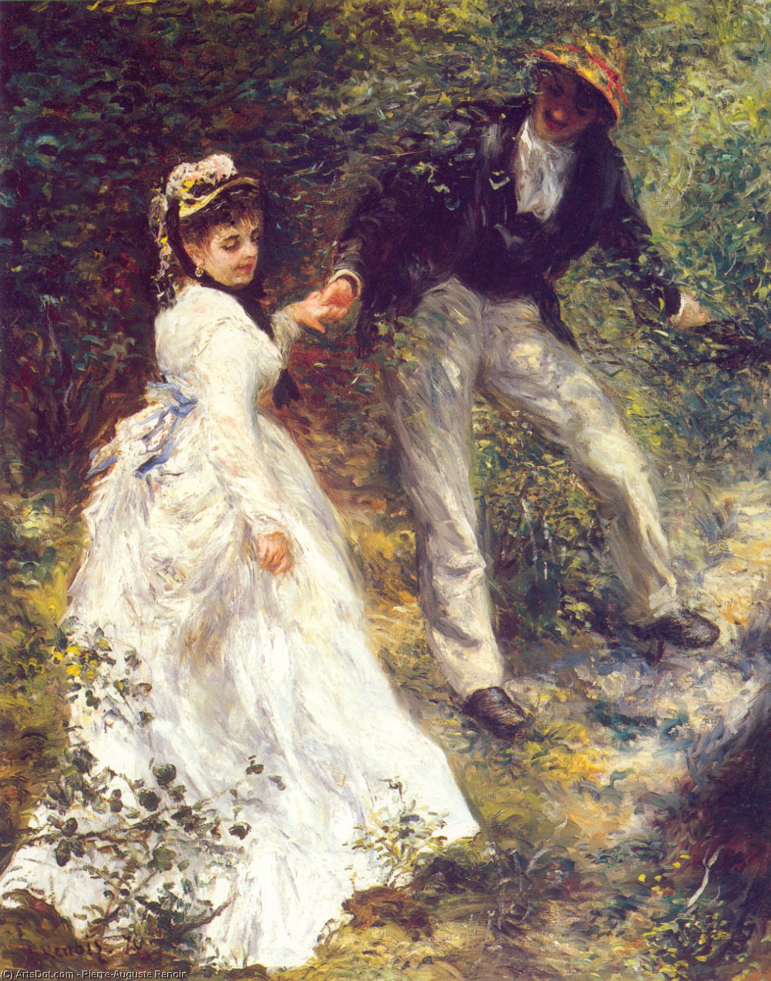 Wikioo.org – L'Encyclopédie des Beaux Arts - Peinture, Oeuvre de Pierre-Auguste Renoir - Le promenade , 1870 ,