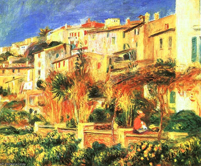 WikiOO.org - Енциклопедія образотворчого мистецтва - Живопис, Картини
 Pierre-Auguste Renoir - Terrace in Cagnes, oil on canvas, Bridgestone M